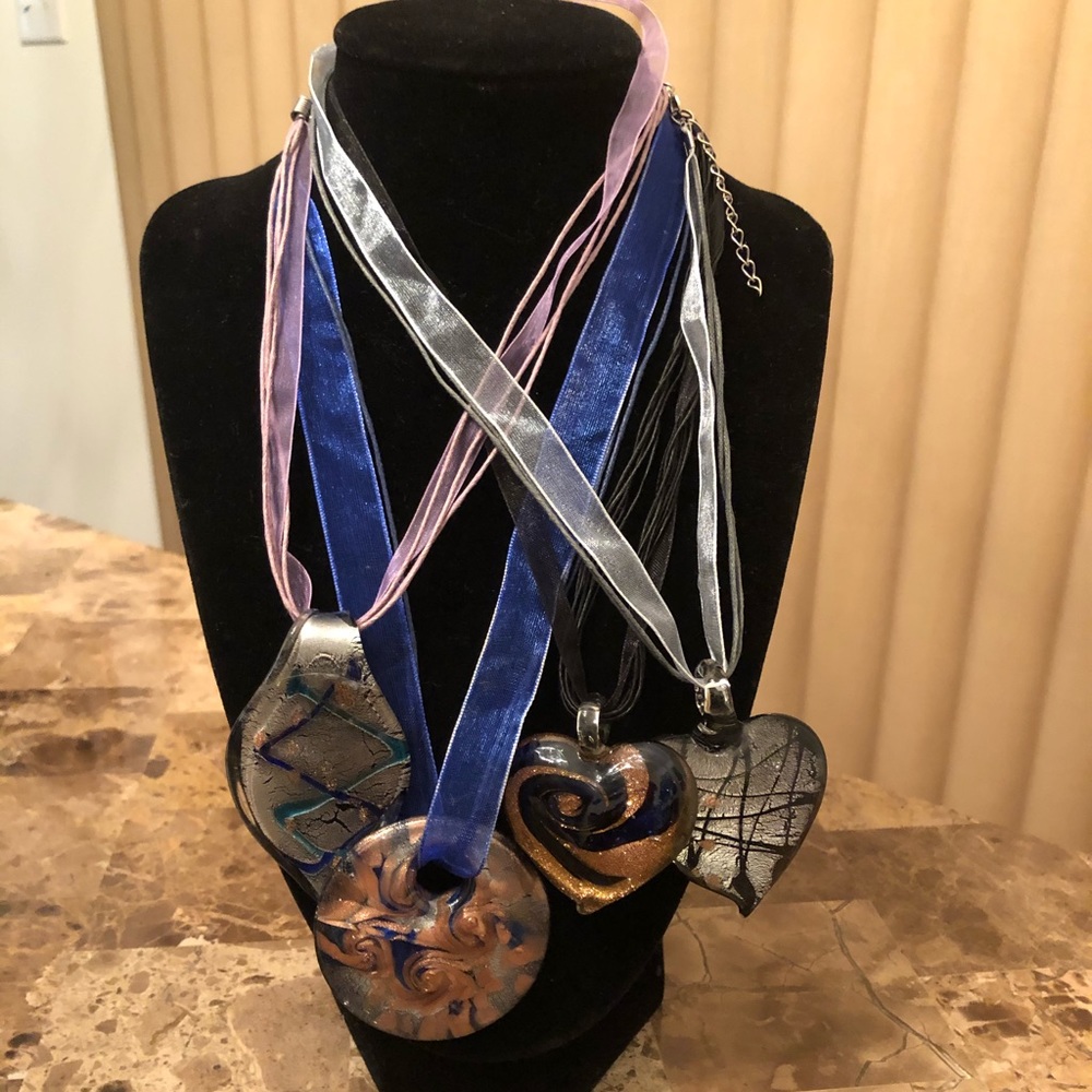 Beautiful glass necklaces lot